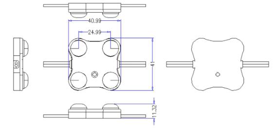 In this picture is a structural disassembly diagram of an LED module lamp