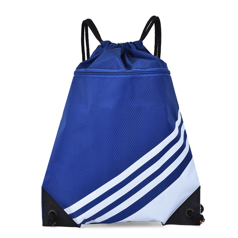 Drawstring Waterproof Gym Bag Adjustable Drawstring Backpack with External Zipper for Fitness Sport Beach Vacation Swimming Travel Bag
