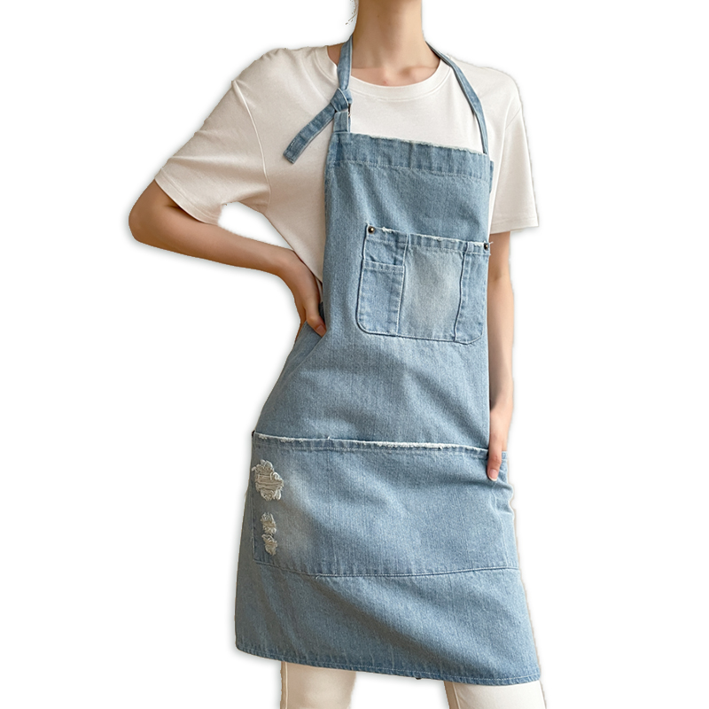 Kitchen cotton pre-washed denim apron