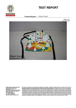 Test report of 190GSM self-developed fabric SCP apron
