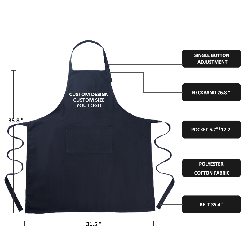 KEFEI aprons for cleaning homes black apron custom logo aprons for restaurants