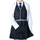 Western style V-neck tuxedo full length bib black apron