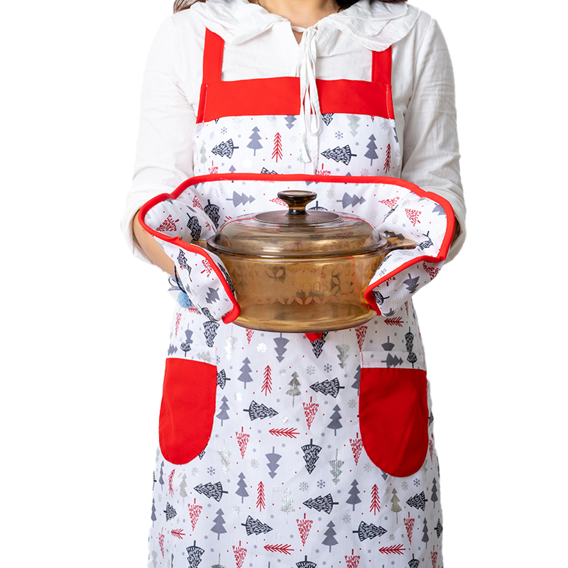 Custom print long pot holder with hand pocket