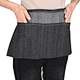 KEFEI Custom Logo Coffee Bar Black Cotton Polyester Short Waiter Half Server Waitress Waist Apron with 3 Pockets