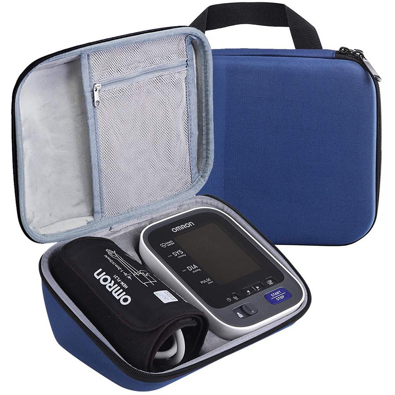 Custom Small MOQ RTS Dark Blue Carrying Case for Omron 10 Series Wireless Upper Arm Blood Pressure Monitor