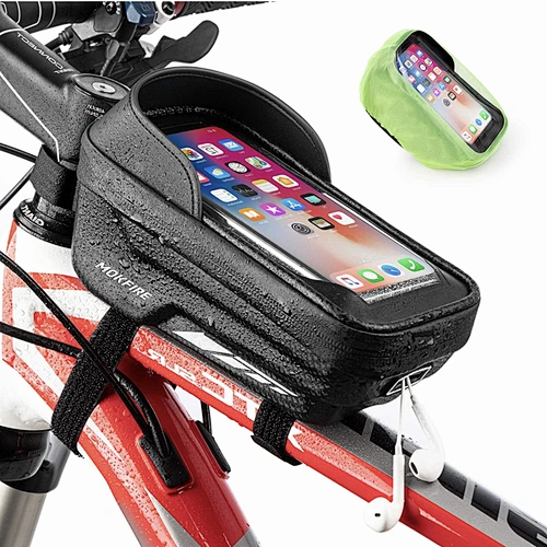 eva hard waterproof bike phone bag bike front frame bag top tube bike phone case for iphone 11 12 pro max