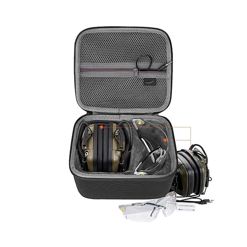 Black Hard Carrying Case for Howard Impact Sport OD Electric Earmuff  and Genesis Sharp-Shooter Safety Eyewear Glasses