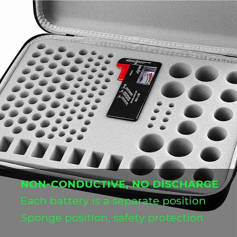 Hard Shell Portable Eva Material Molded  Zipper Polyester Foam Portable Big Tool Case for battery organizer holder