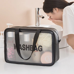 small neon pvc colorful clear cylinder cosmetic travel zip bag organizer