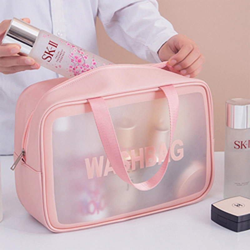 small neon pvc colorful clear cylinder cosmetic travel zip bag organizer