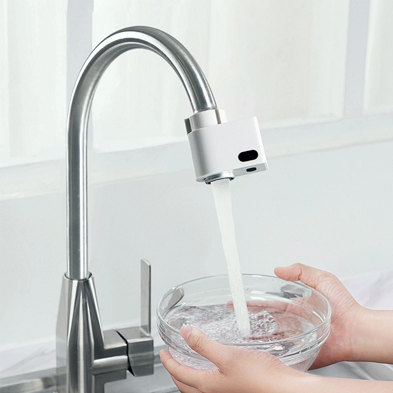 high-tech led hot water intelligent infrared sanitary ware automatic induction kitchen automatic sensor faucet