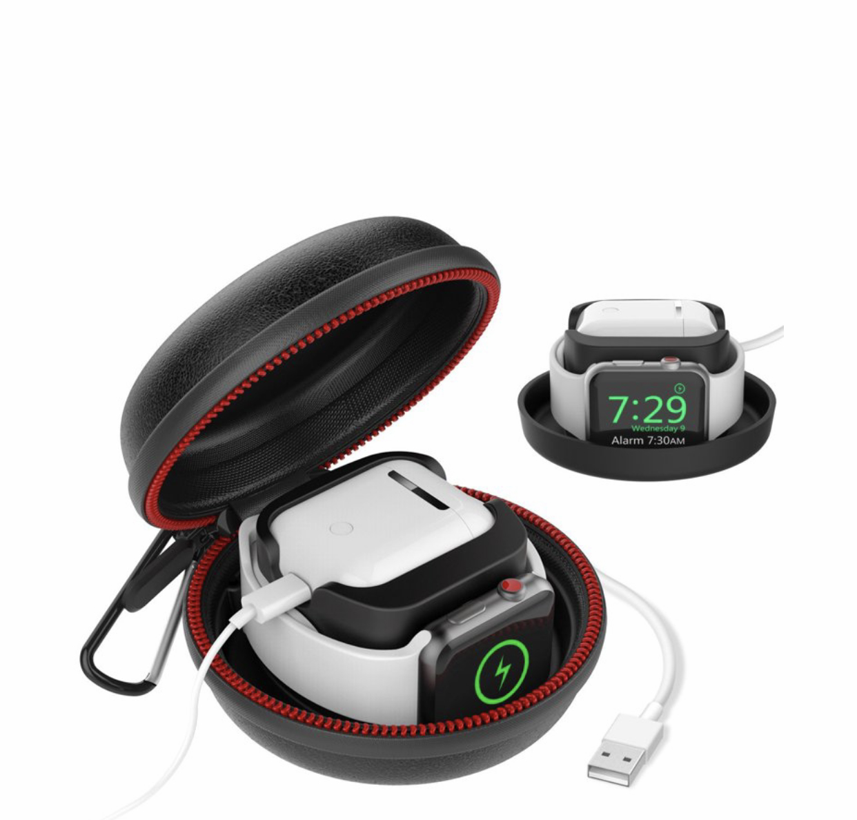 custom portable travel carry eva Watch Charger Stand for Samsung Galaxy Watch4 and Apple Watch