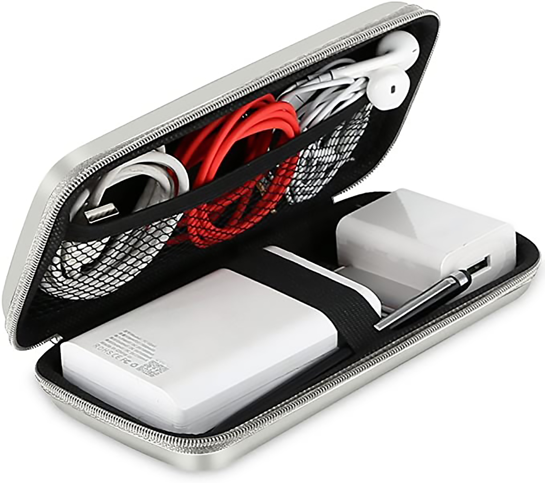 Shockproof Carrying Case Hard Protective EVA Case Impact Resistant Travel power Bank bag USB Cable Organizer Earbuds Sleeve