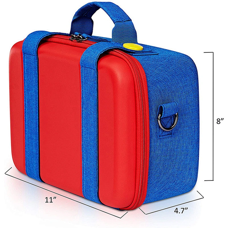 Nintendo Switch Eva Case Hard Shell Mario Case Red  Blue Carry Case