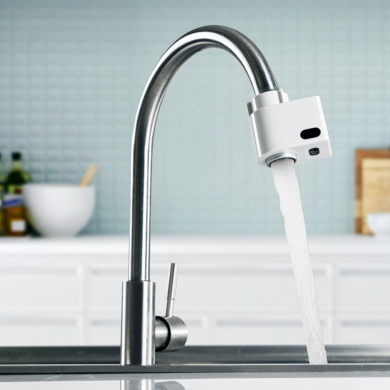 high-tech led hot water intelligent infrared sanitary ware automatic induction kitchen automatic sensor faucet