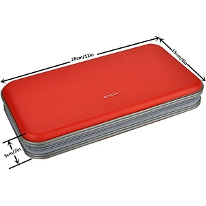 Storage Holder Organizer Wallet Red Wismart 72 Capacity Heavy Duty CD DVD Blu-ray Media Case
