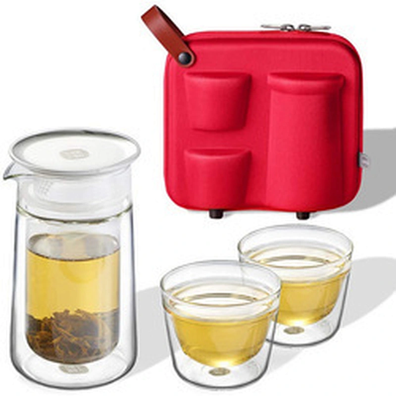 customized portable traveling coffee tea maker tritan tea set eva protective case for tea set cup