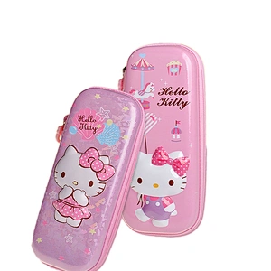 logo frosted cartoon fruit plain  hard capacity large korean tsuki pop-up pencil case with password