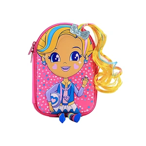 personalised kids kpop fancy double zip cute plain color plastic clear pvc 3d zipper camouflage pencil case for boy leather