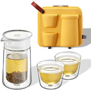 customized portable traveling coffee tea maker tritan tea set eva protective case for tea set cup