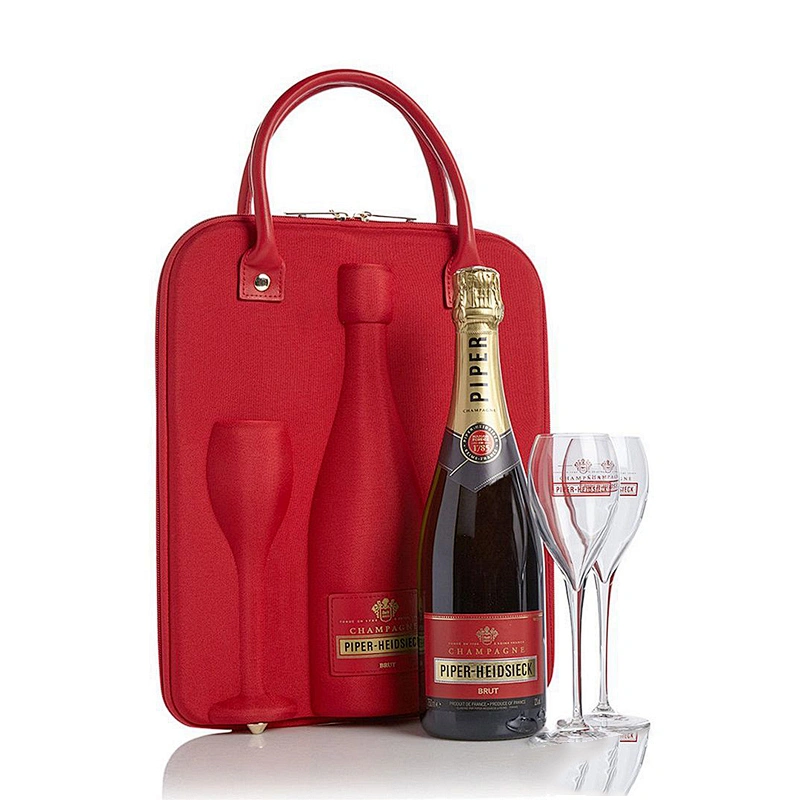 customized eva protective wine glasses carrying gift case for wine bottle