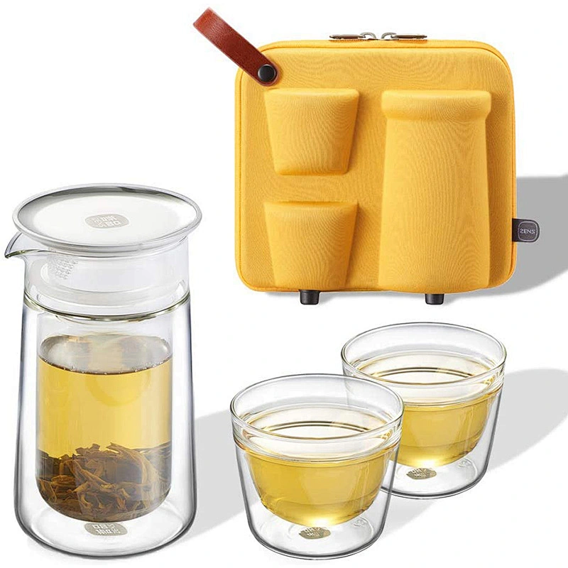 customized portable traveling coffee tea maker tritan tea set eva protective case for tea set cup