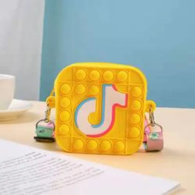 customize silicone Autism Stress Relief purse  cute kids cartoon fidget pop bubble unicorn coin purse