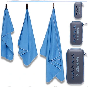 Custom Portable Eva  Microfiber Fast Drying Towel Case for Travel Beach Hiking Backpacking Yoga Gym Sports