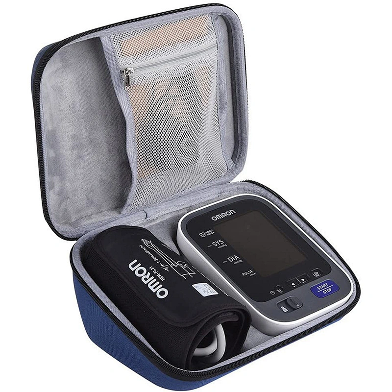 Custom Small MOQ RTS Dark Blue Carrying Case for Omron 10 Series Wireless Upper Arm Blood Pressure Monitor