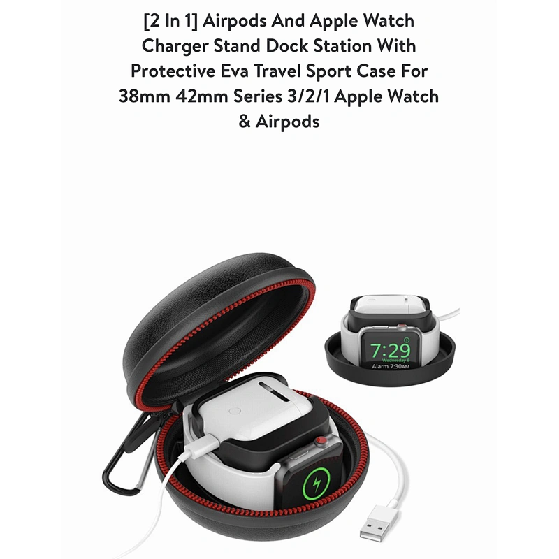 custom portable travel carry eva Watch Charger Stand for Samsung Galaxy Watch4 and Apple Watch