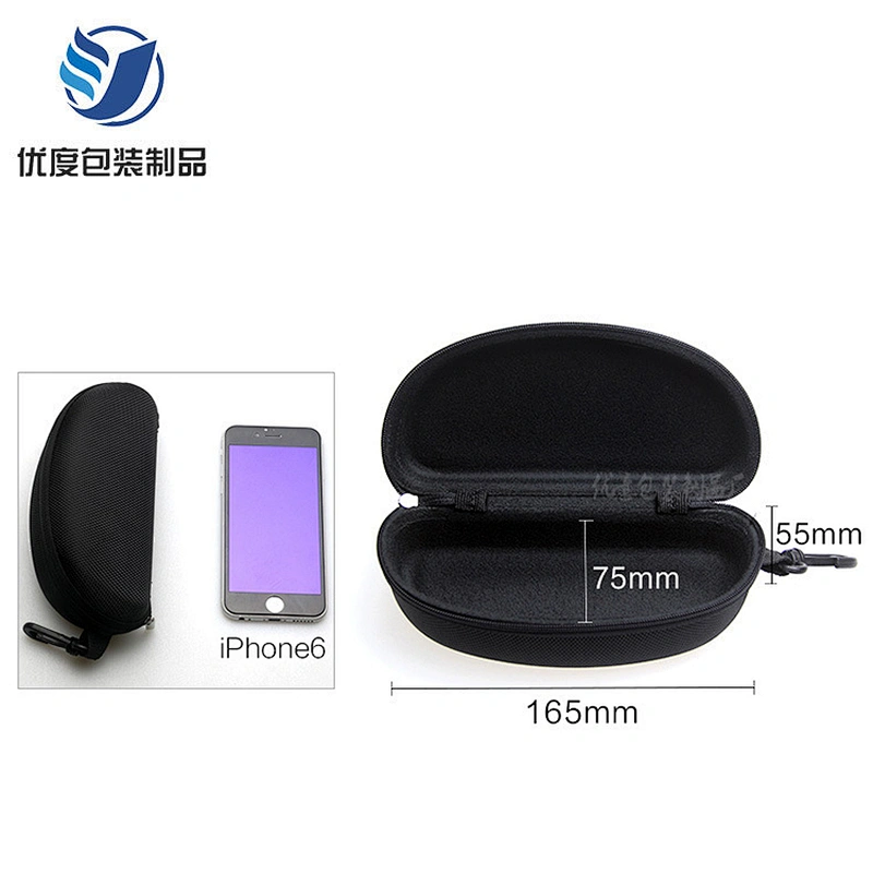 Black Color Triangle Eyeglasses Storage Box Pu Leather Sunglasses EvaCase Folding Made In China