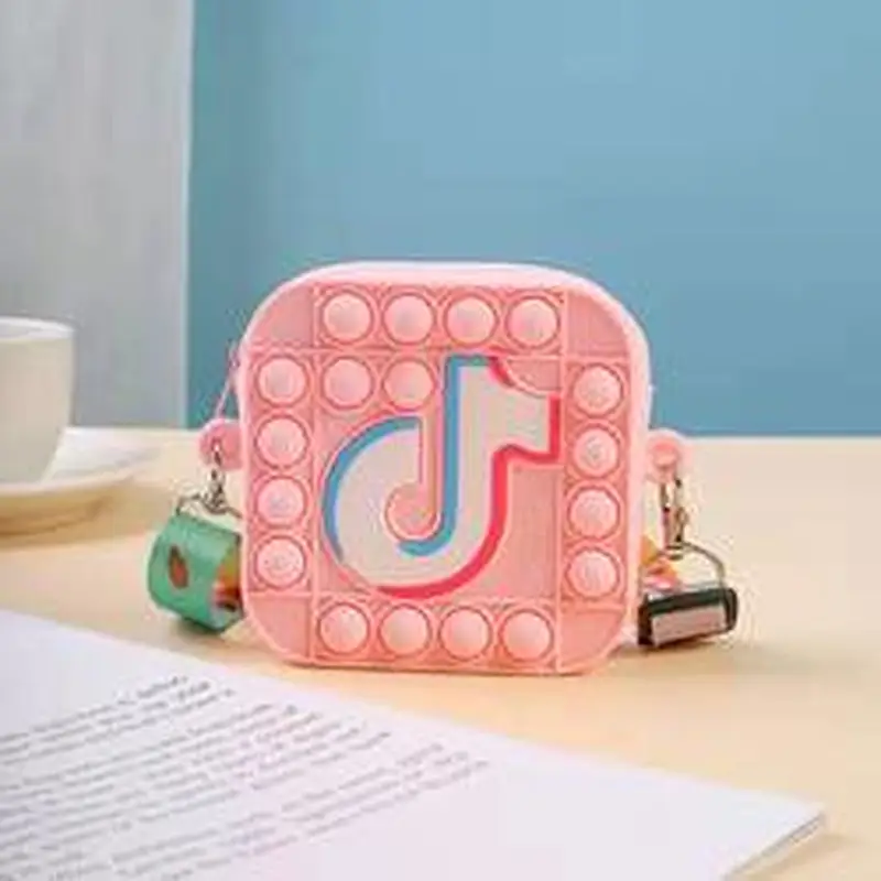 customize silicone Autism Stress Relief purse  cute kids cartoon fidget pop bubble unicorn coin purse