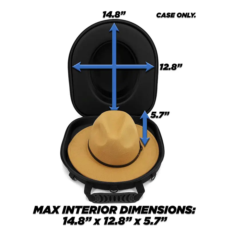 custom portable hard shell zipper eva hat carrying travel case storage for Fedora Panama hat and bowling hat