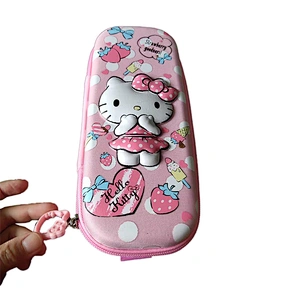 logo frosted cartoon fruit plain  hard capacity large korean tsuki pop-up pencil case with password
