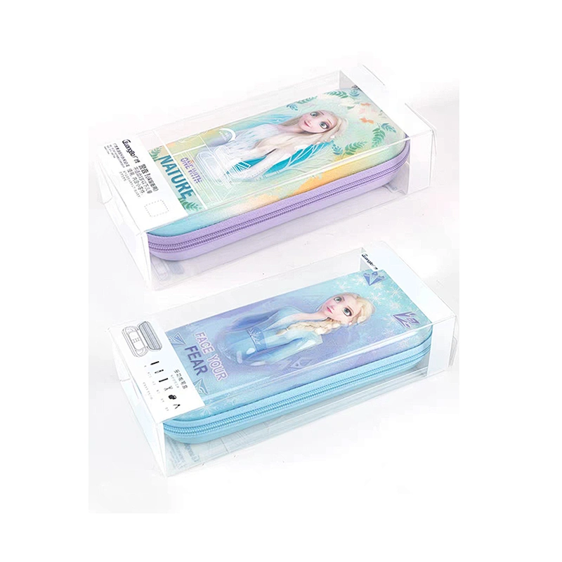 expandable marble customized vegan leather hard  roll up 3 prong pencil case