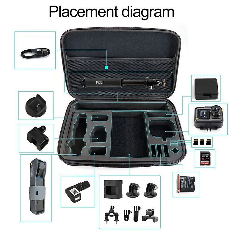 Suitable for Gopro/Hero5 Carrying Portable EVA Case EVA camera Tool Case Action camera bag