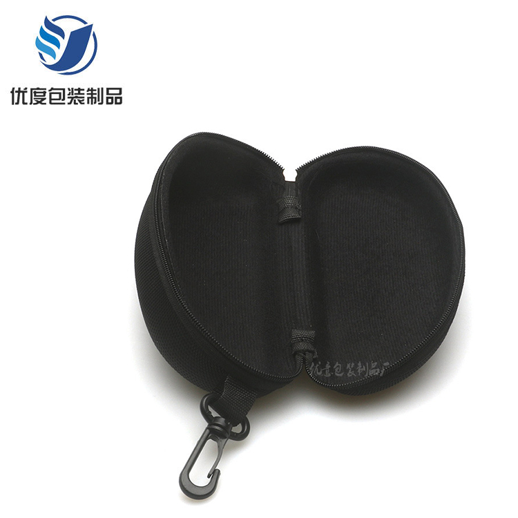 Black Color Triangle Eyeglasses Storage Box Pu Leather Sunglasses EvaCase Folding Made In China