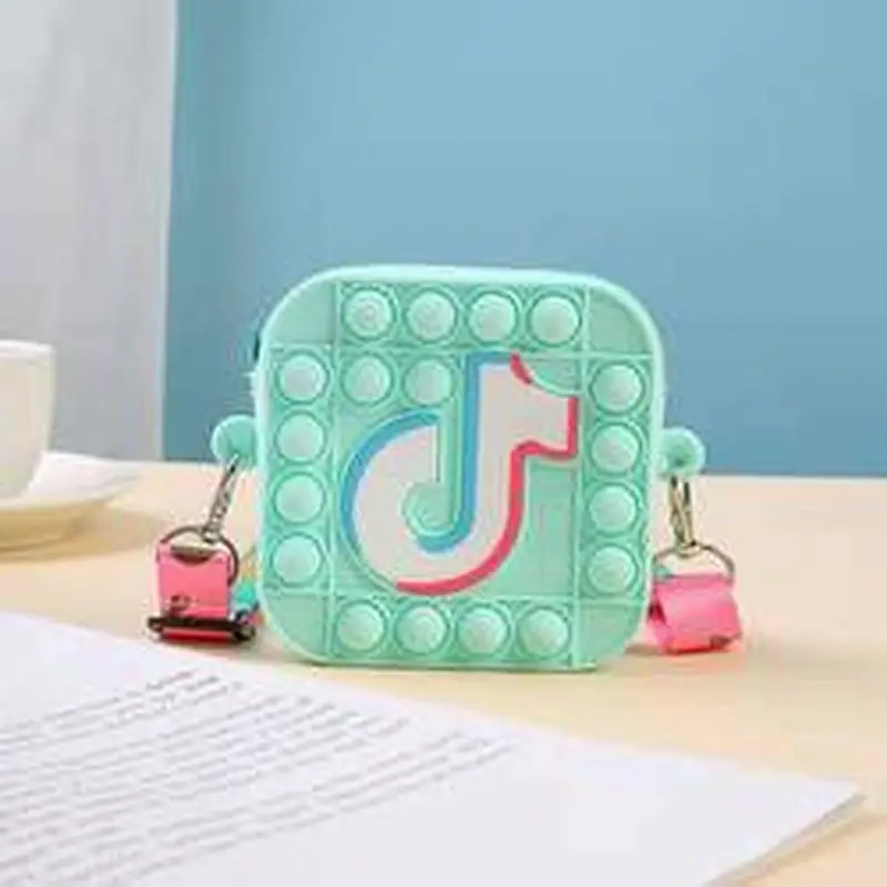 customize silicone Autism Stress Relief purse  cute kids cartoon fidget pop bubble unicorn coin purse