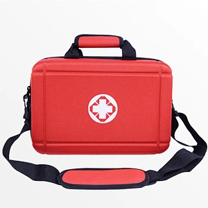 Small MOQ Custom RTS Travel Red Cross Hard Shell Waterproof First Aid Kit Big Eva Case With Shoulder