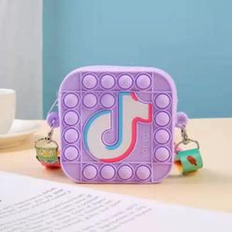 customize silicone Autism Stress Relief purse  cute kids cartoon fidget pop bubble unicorn coin purse