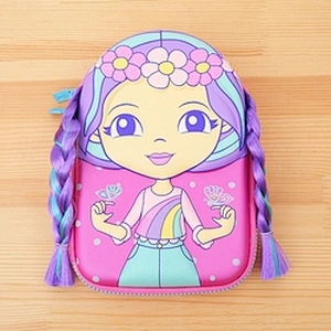personalised kids kpop fancy double zip cute plain color plastic clear pvc 3d zipper camouflage pencil case for boy leather