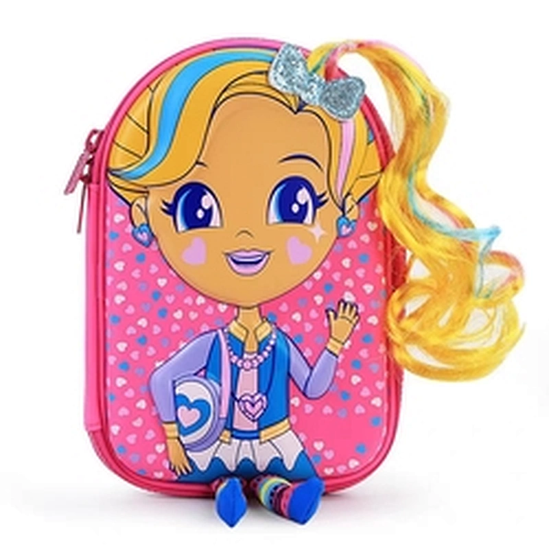 personalised kids kpop fancy double zip cute plain color plastic clear pvc 3d zipper camouflage pencil case for boy leather