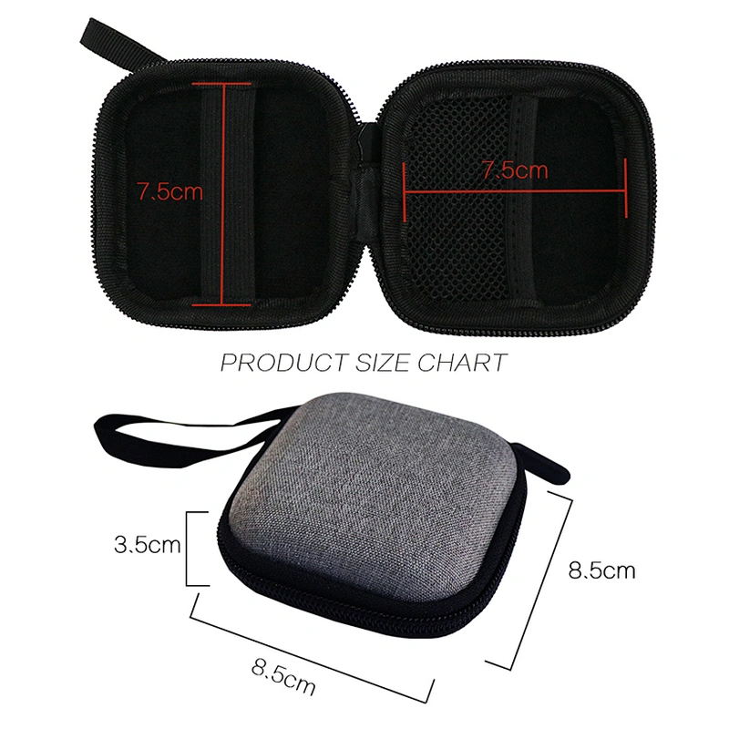 Original Factory  Waterproof Portable Zipper Storage  Protective Eva Earphone Headphone Cases For MP3 Earbuds