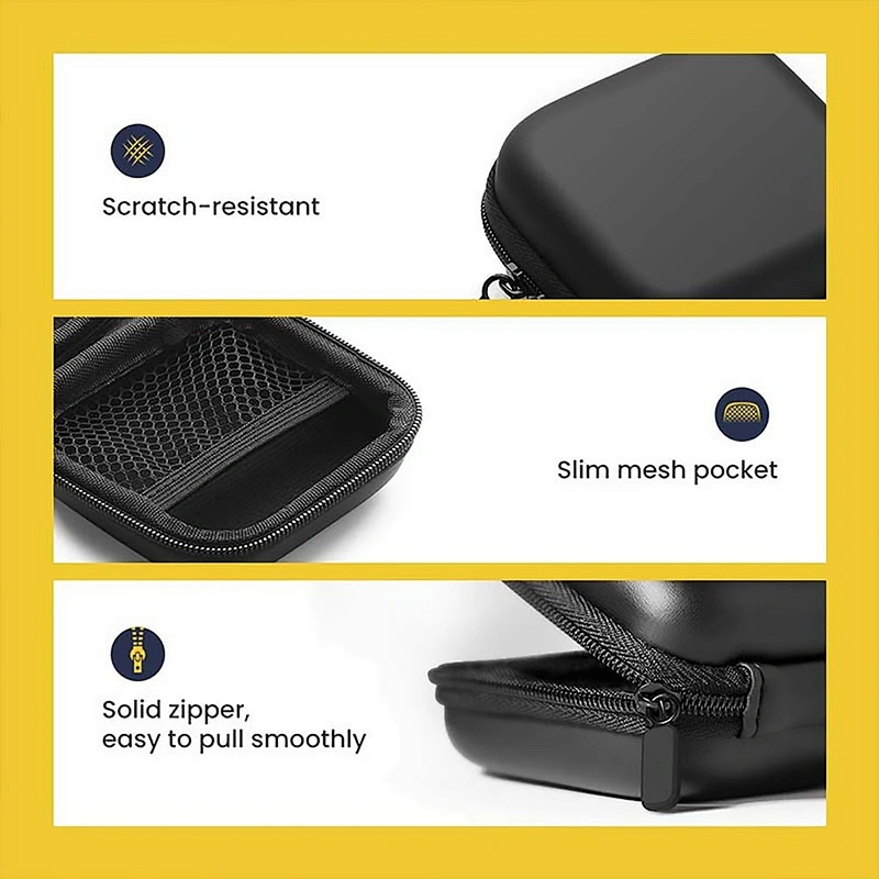 Factory Shockproof Storage Pouch PU Leather Large Customized Earphone Bag