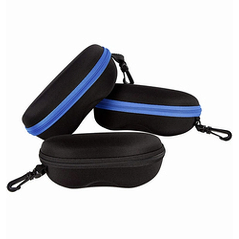 2022 in stock wholesale eva hard shell black zipper case for glasses