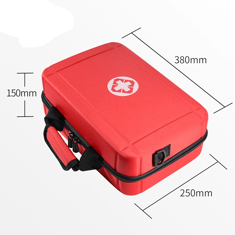 Small MOQ Custom RTS Travel Red Cross Hard Shell Waterproof First Aid Kit Big Eva Case With Shoulder