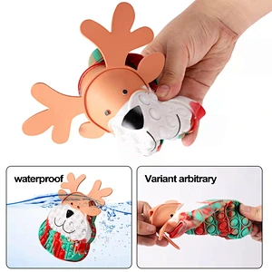 customized Autism Stress Relief Christmas elk Sensory Push Bubble candy Pouch School Kids Rainbow Silicone coin purse