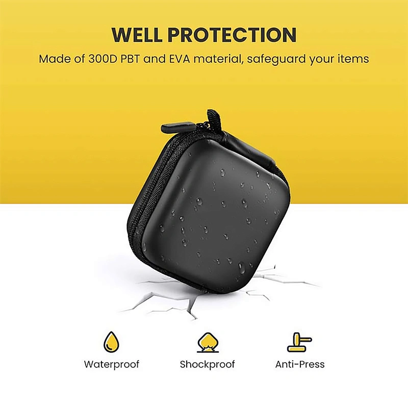 Factory Shockproof Storage Pouch PU Leather Large Customized Earphone Bag