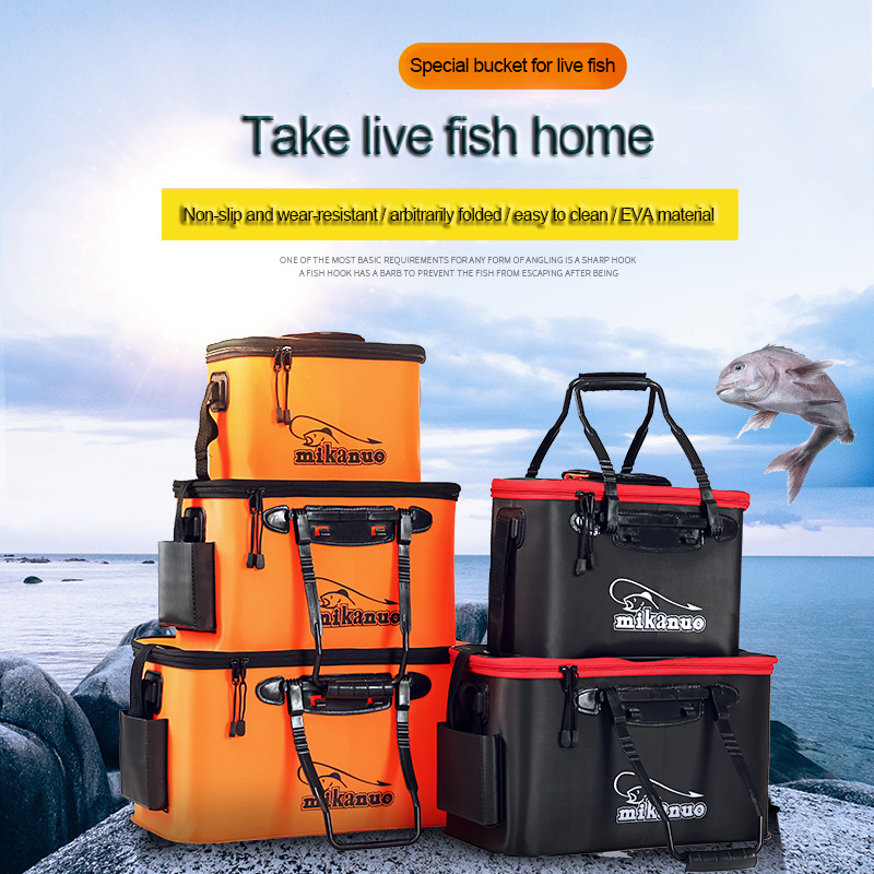 customized eva bucket multi-function foldable live fishing bucket