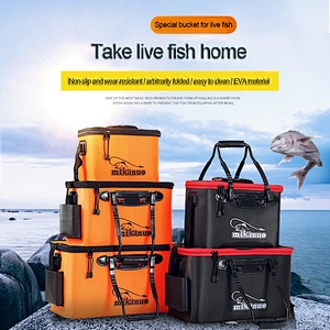 customized eva bucket multi-function foldable live fishing bucket